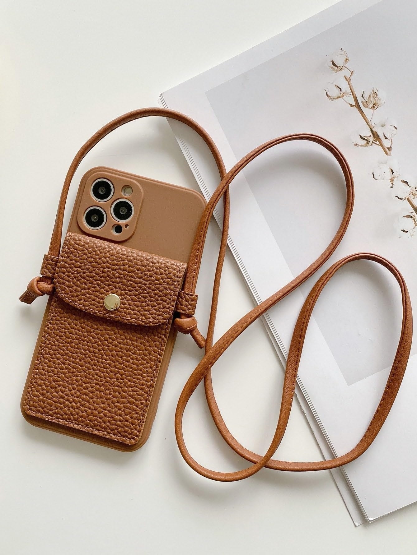 Custom Leather Wallet Case With Strap (All Mobile Models Available )