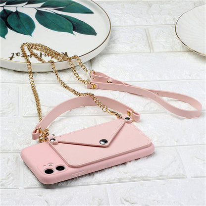 Card Holder Shell Cover Lanyard Cross Body Wallet Cell Phone Case